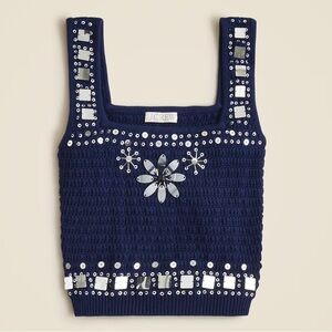 J. Crew Sweater Tank with Hand-Embellished Mirrors